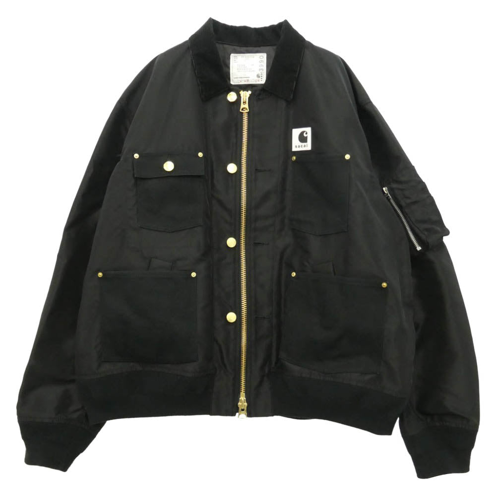 Sacai サカイ Carhartt カーハート 26SS 26-03990M x Carhartt WIP Nylon Twill Duck Blouson カーハート ナイロン ツイル ダック ブルゾン ジャケット ブラック系 3【中古】