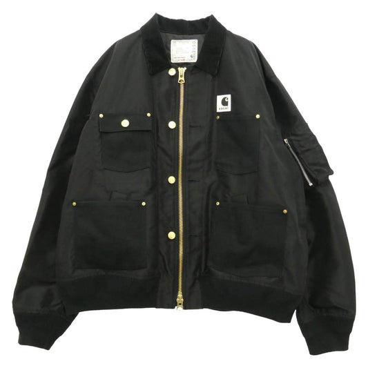 Sacai サカイ Carhartt カーハート 26SS 26-03990M x Carhartt WIP Nylon Twill Duck Blouson カーハート ナイロン ツイル ダック ブルゾン ジャケット ブラック系 3【中古】