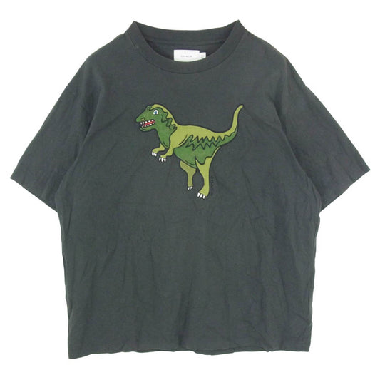 COACH コーチ 26AW CZ484 Rexy Relaxed Fit T-Shirt in Organic Cotton レキシーリラックスドフィット オーガニックコットン 恐竜刺繍 半袖Tシャツ チャコール系 L【中古】