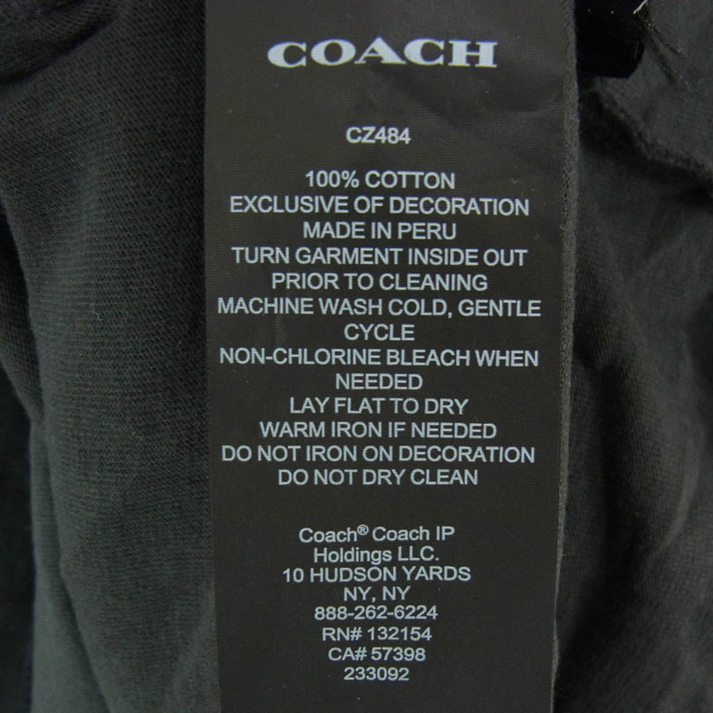 COACH コーチ 26AW CZ484 Rexy Relaxed Fit T-Shirt in Organic Cotton レキシーリラックスドフィット オーガニックコットン 恐竜刺繍 半袖Tシャツ チャコール系 L【中古】