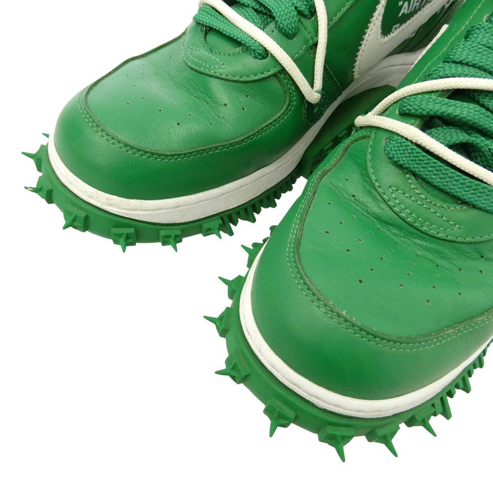 NIKE ナイキ OFF-WHITE オフホワイト DR0500-300 × Off-White Air Force 1 Mid SP LTHR Pine Green エア フォース ワン ミッド エスピー レザー オフホワイト パイングリーン ミドルカット スニーカー グリーン系 ホワイト系 28㎝【中古】