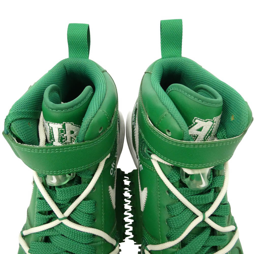 NIKE ナイキ OFF-WHITE オフホワイト DR0500-300 × Off-White Air Force 1 Mid SP LTHR Pine Green エア フォース ワン ミッド エスピー レザー オフホワイト パイングリーン ミドルカット スニーカー グリーン系 ホワイト系 28㎝【中古】