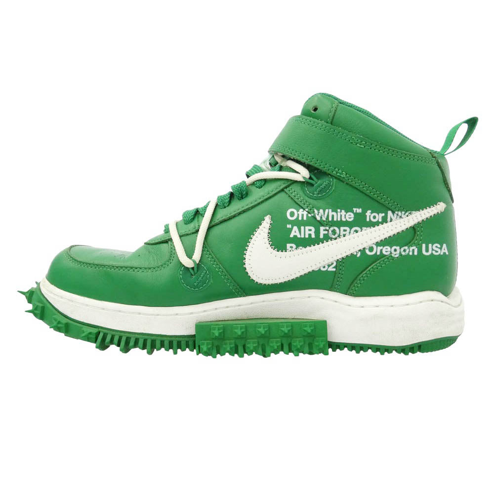 NIKE ナイキ OFF-WHITE オフホワイト DR0500-300 × Off-White Air Force 1 Mid SP LTHR Pine Green エア フォース ワン ミッド エスピー レザー オフホワイト パイングリーン ミドルカット スニーカー グリーン系 ホワイト系 28㎝【中古】
