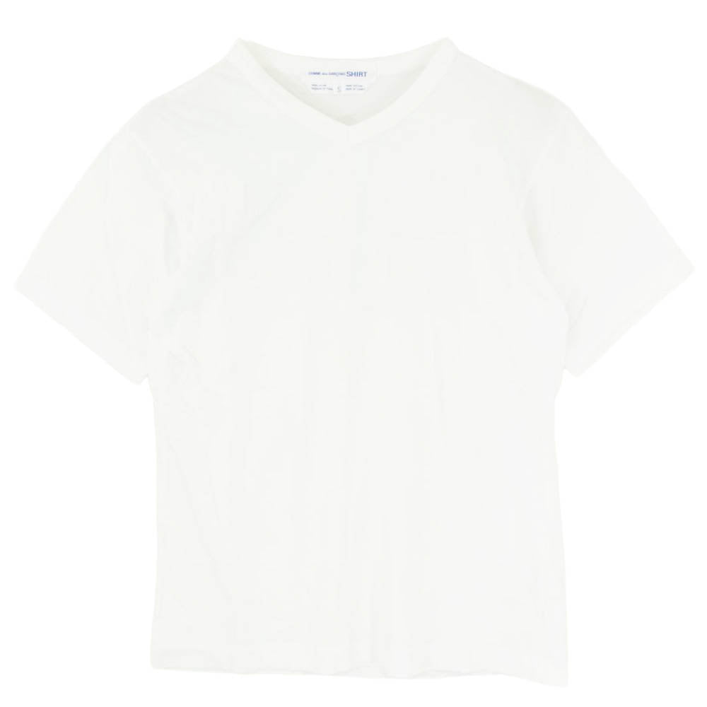 COMME des GARCONS コムデギャルソン SHIRT S11142 Vネック 半袖カットソー Tシャツ ホワイト系 S【中古】