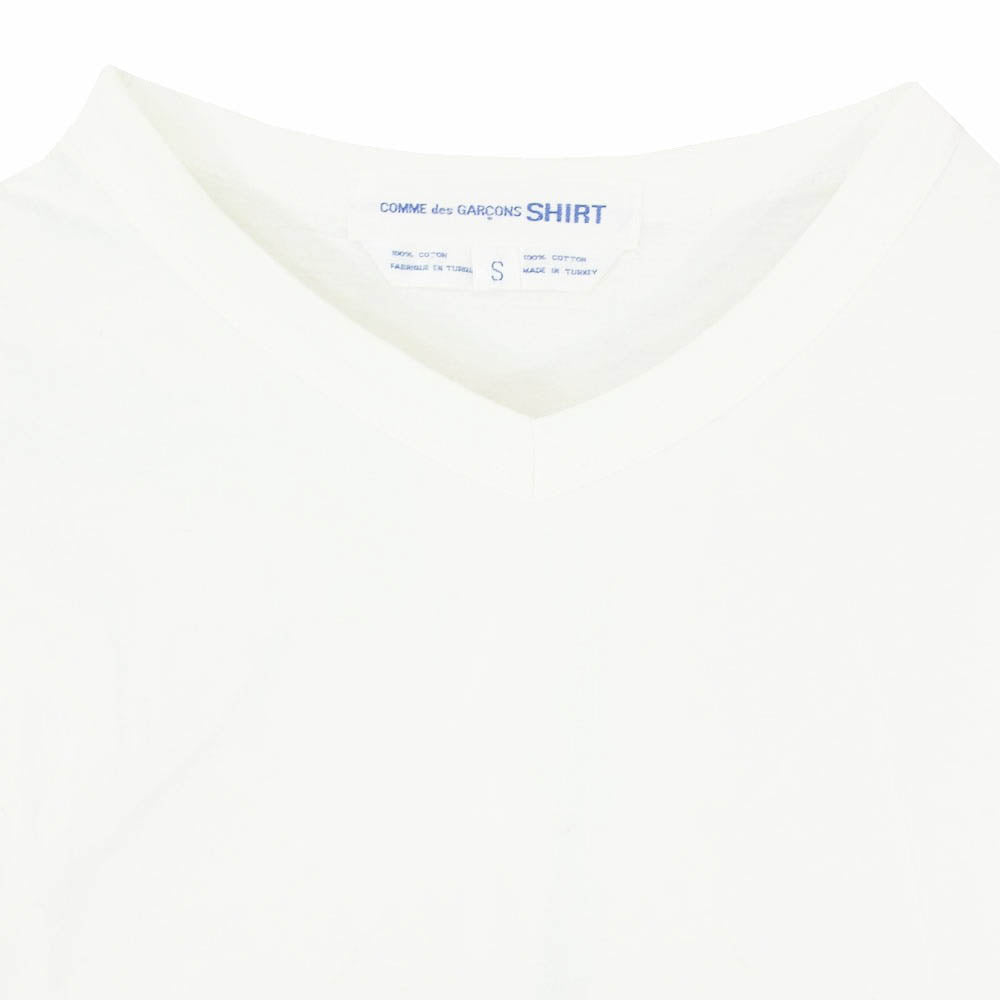 COMME des GARCONS コムデギャルソン SHIRT S11142 Vネック 半袖カットソー Tシャツ ホワイト系 S【中古】