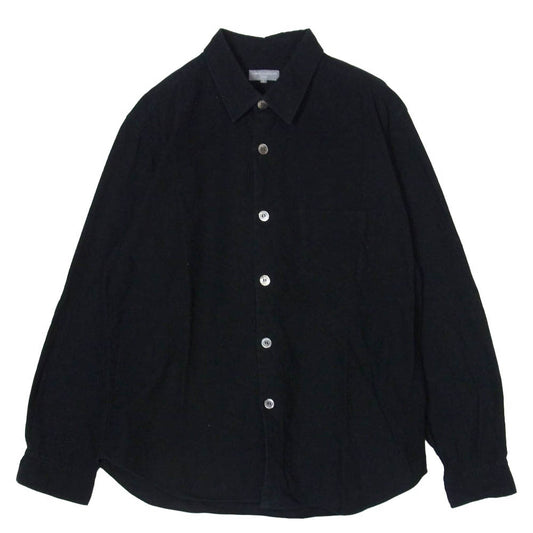 COMME des GARCONS HOMME コムデギャルソンオム AD2003 HK-B070 田中オム 03AW アーカイブ カフス裏総柄 起毛コットン 長袖シャツ ブラック系 L【中古】