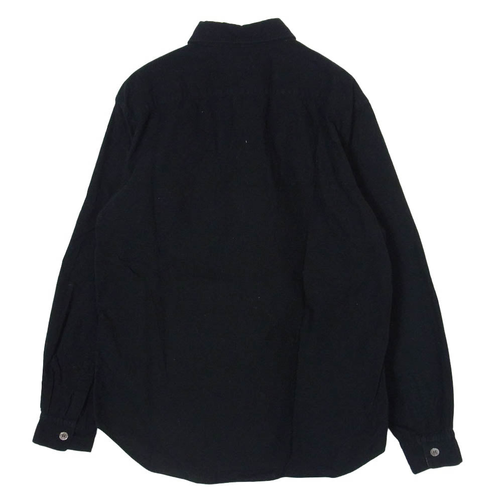 COMME des GARCONS HOMME コムデギャルソンオム AD2003 HK-B070 田中オム 03AW アーカイブ カフス裏総柄 起毛コットン 長袖シャツ ブラック系 L【中古】