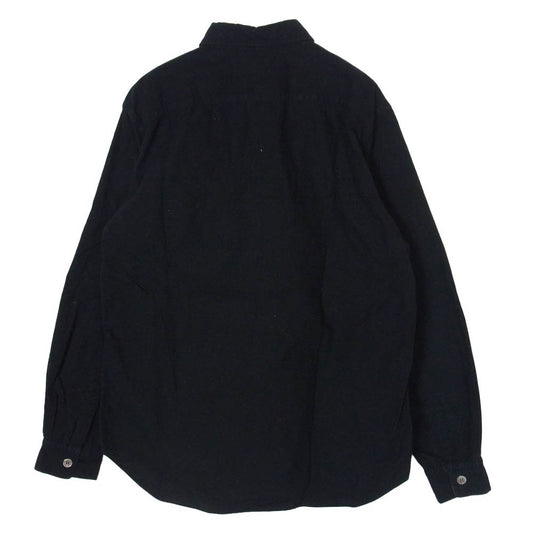 COMME des GARCONS HOMME コムデギャルソンオム AD2003 HK-B070 田中オム 03AW アーカイブ カフス裏総柄 起毛コットン 長袖シャツ ブラック系 L【中古】