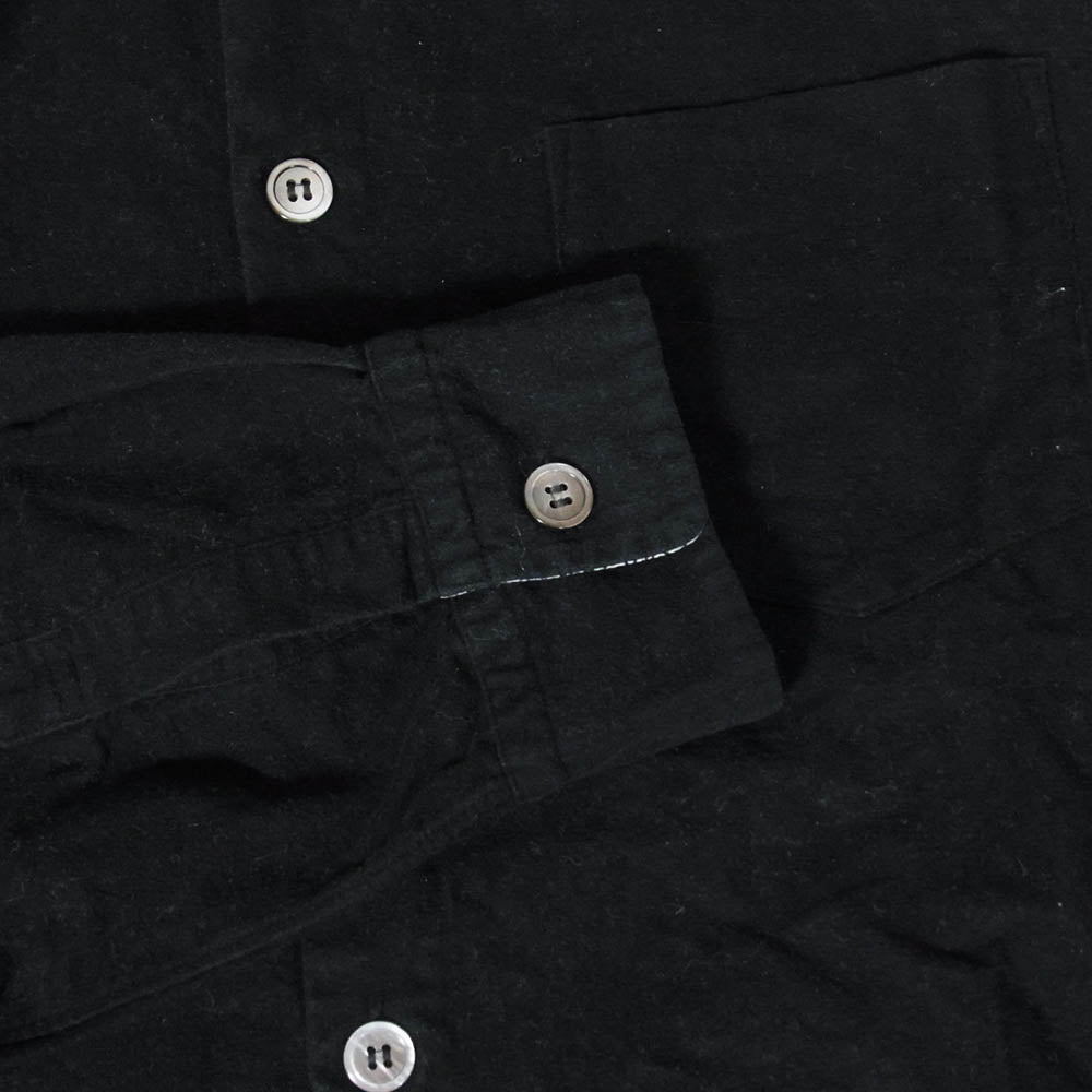 COMME des GARCONS HOMME コムデギャルソンオム AD2003 HK-B070 田中オム 03AW アーカイブ カフス裏総柄 起毛コットン 長袖シャツ ブラック系 L【中古】