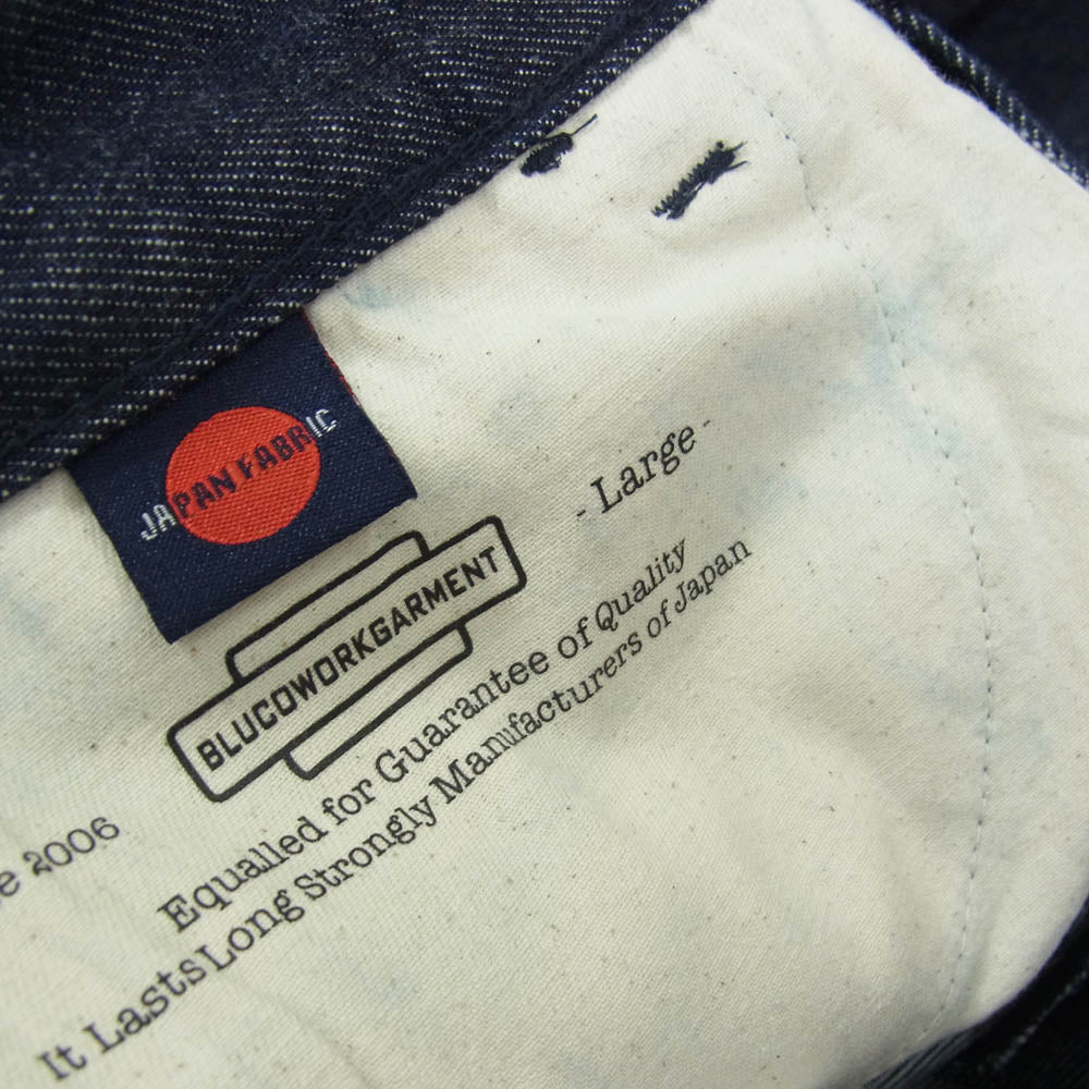 BLUCO WORK GARMENT ブルコ 161-42-004 ワイド デニム パンツ インディゴブルー系 L【中古】