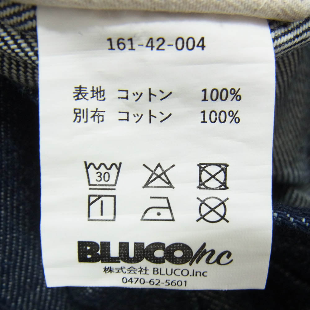 BLUCO WORK GARMENT ブルコ 161-42-004 ワイド デニム パンツ インディゴブルー系 L【中古】