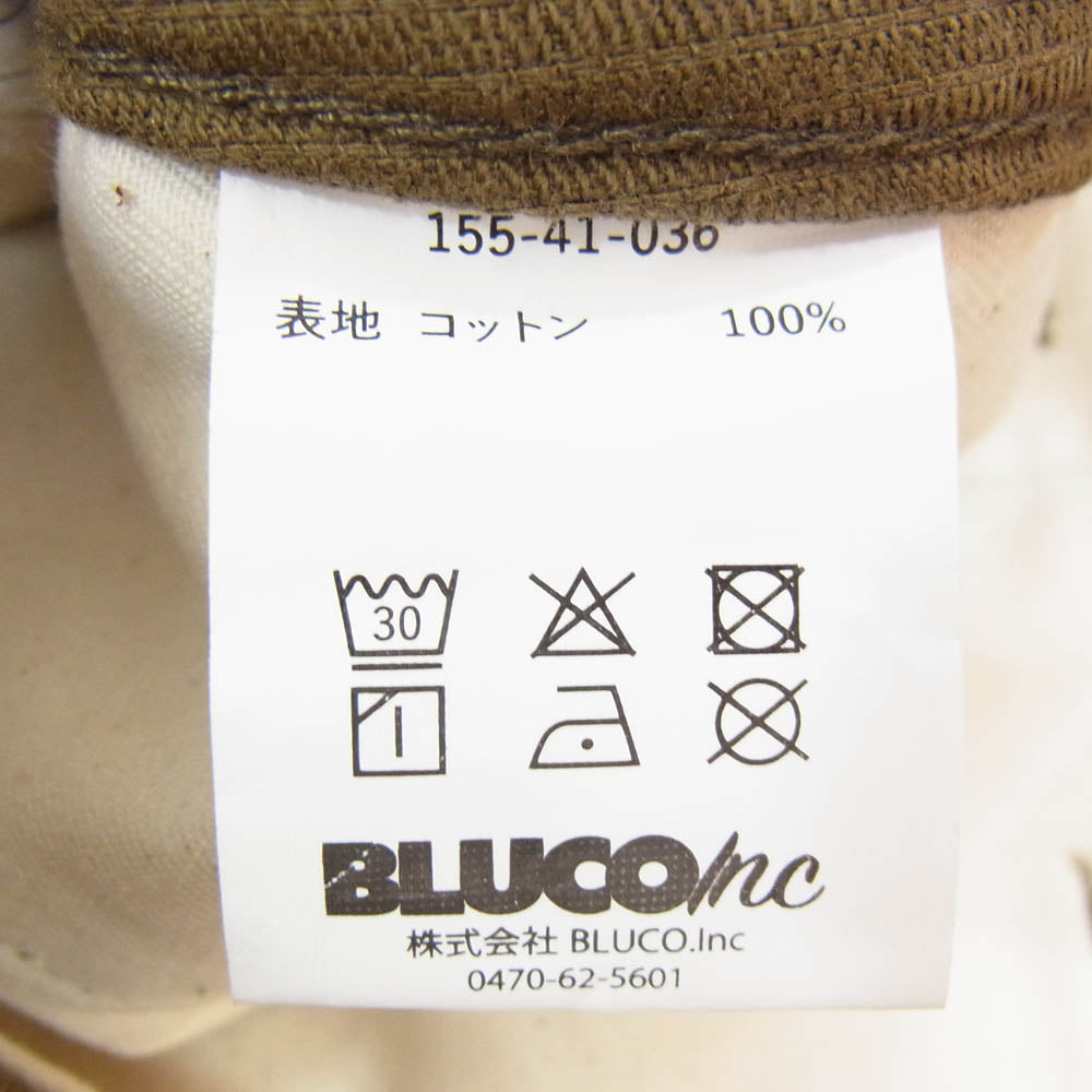 BLUCO WORK GARMENT ブルコ 155-41-036 CORDUROY WORK PANTS コーデュロイ ワーク パンツ カーキ系 L【美品】【中古】