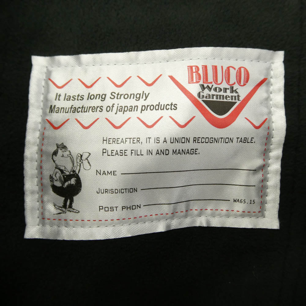 BLUCO WORK GARMENT ブルコ 157-43-006 コットン 裏起毛 オーバーオール サロペット ブラック ブラック系 L【中古】