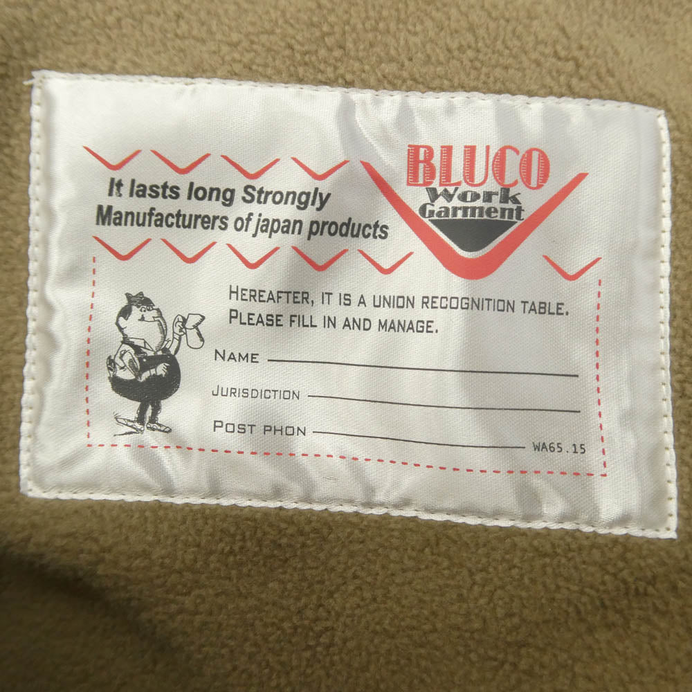 BLUCO WORK GARMENT ブルコ 147-43-006 コットン 裏起毛 オーバーオール サロペットアベージュ ベージュ系 L【中古】