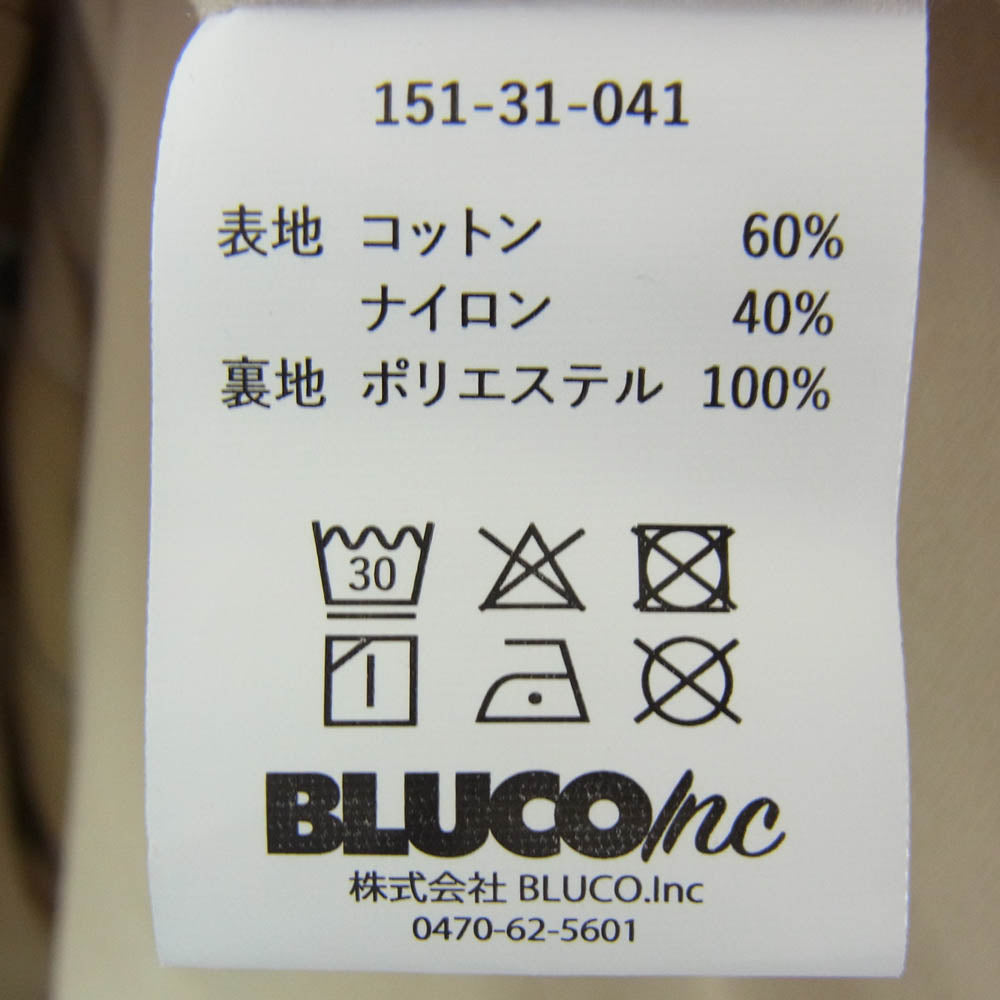 BLUCO WORK GARMENT ブルコ 151-31-041 60 40 CHIN STRAP COACH JACKET チンストラップ コーチジャケット ベージュ系 L【中古】