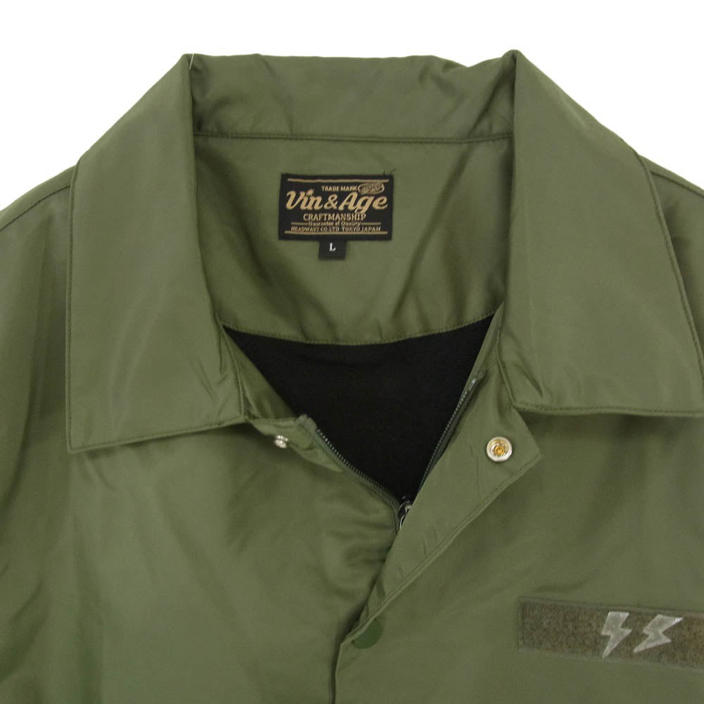 ヴィン＆エイジ TYPE VCJ1 COACH JACKET ドローコード付き コーチ ジャケット カーキ系 L【中古】
