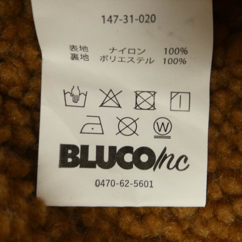 BLUCO WORK GARMENT ブルコ 147-31-020 BOA NYLON COACH JACKET ボア ナイロン コーチ ジャケット イエロー系 L【中古】
