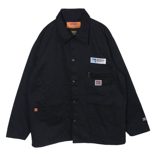 BLUCO WORK GARMENT ブルコ U2513225BU × UNIVERSAL OVERALL ユニバーサルオーバーオール カバーオール ワークジャケット ブラック系 L【中古】