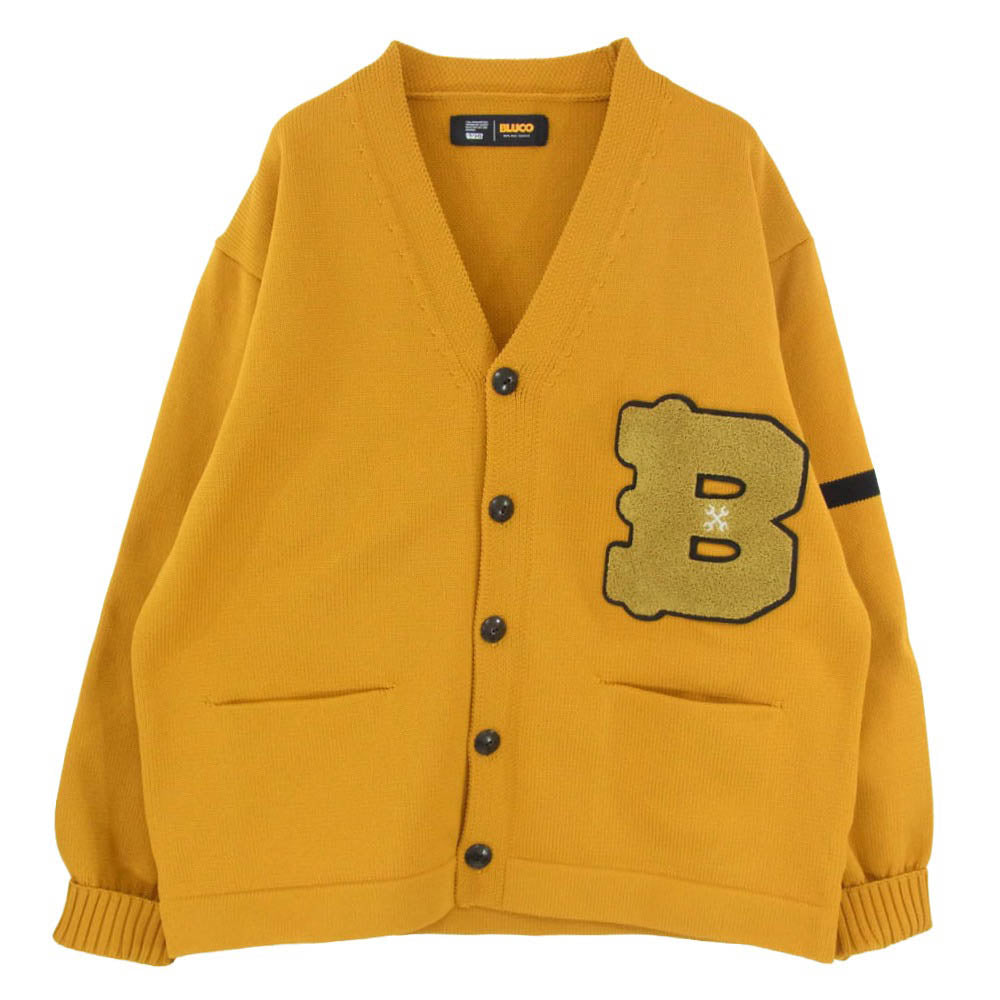 BLUCO WORK GARMENT ブルコ 155-15-002 LETTERED CARDIGAN レター カーディガン オレンジ系 L【中古】