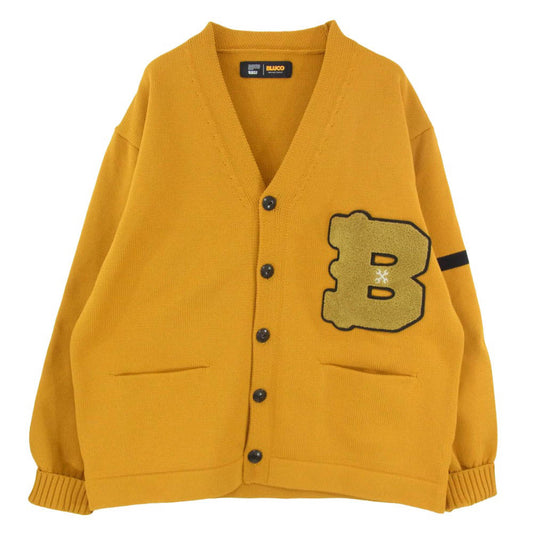 BLUCO WORK GARMENT ブルコ 155-15-002 LETTERED CARDIGAN レター カーディガン オレンジ系 L【中古】