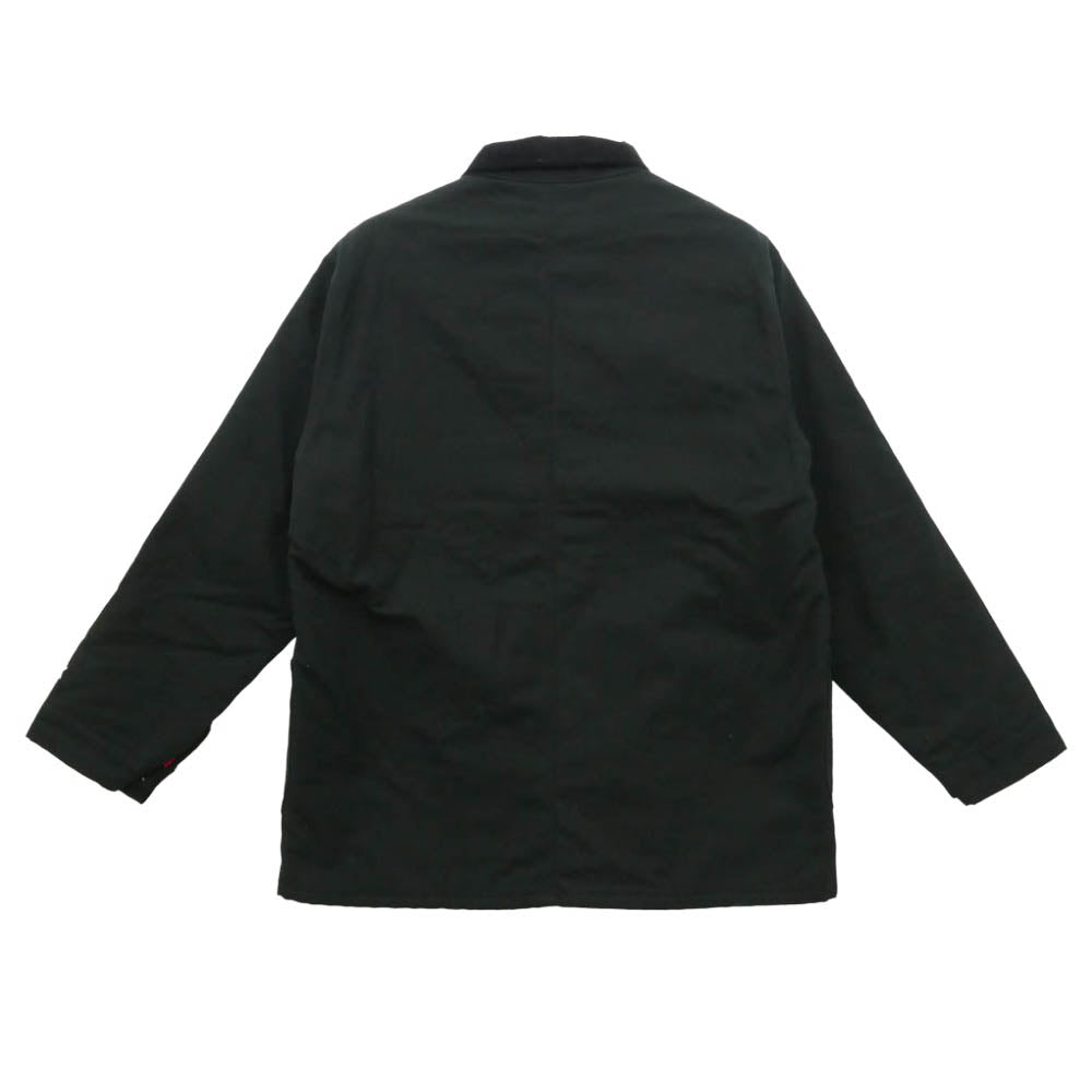 BLUCO WORK GARMENT ブルコ U2513401BU × UNIVERSAL OVERALL WORKER'S WINTER COVERALL 襟コーデュロイ 裏地キルティング カバーオール ジャケット ブラック系 L【中古】