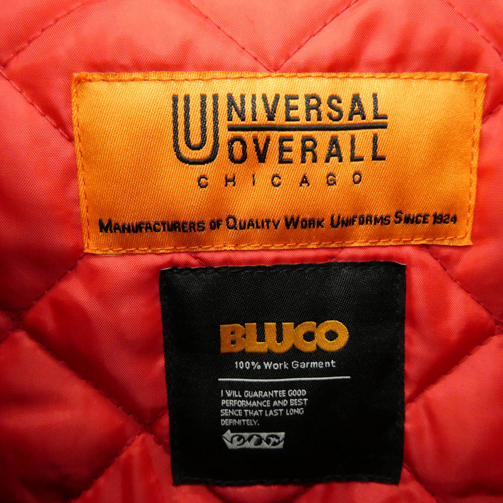 BLUCO WORK GARMENT ブルコ U2513401BU × UNIVERSAL OVERALL WORKER'S WINTER COVERALL 襟コーデュロイ 裏地キルティング カバーオール ジャケット ブラック系 L【中古】