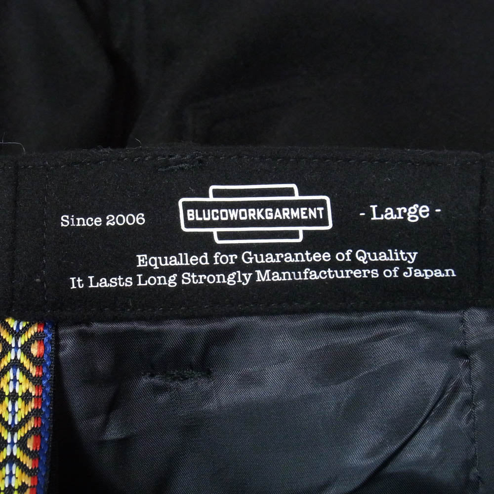 BLUCO WORK GARMENT ブルコ 157-41-045 HEAVY MELTON FATIGUE PANT ヘビー メルトン ファティーグ パンツ ブラック系 L【中古】
