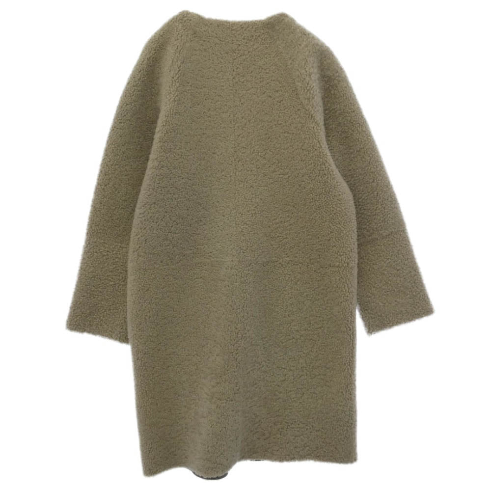 UNITED ARROWS ユナイテッドアローズ 1525-199-3045 総リアルムートン ノーカラー コート ベージュ系 表記サイズなし【美品】【中古】