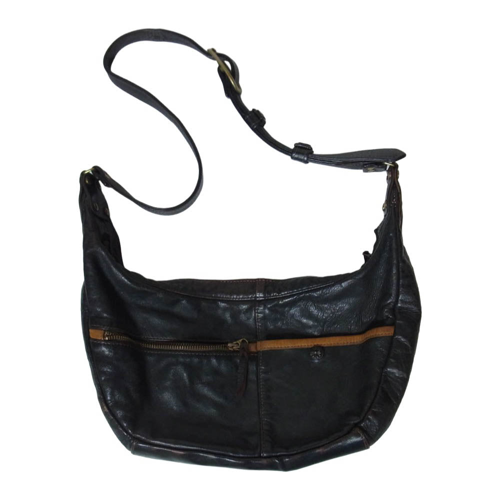 THE FLAT HEAD ザフラットヘッド レザー バッグ ショルダーバッグ ダークブラウン系【中古】