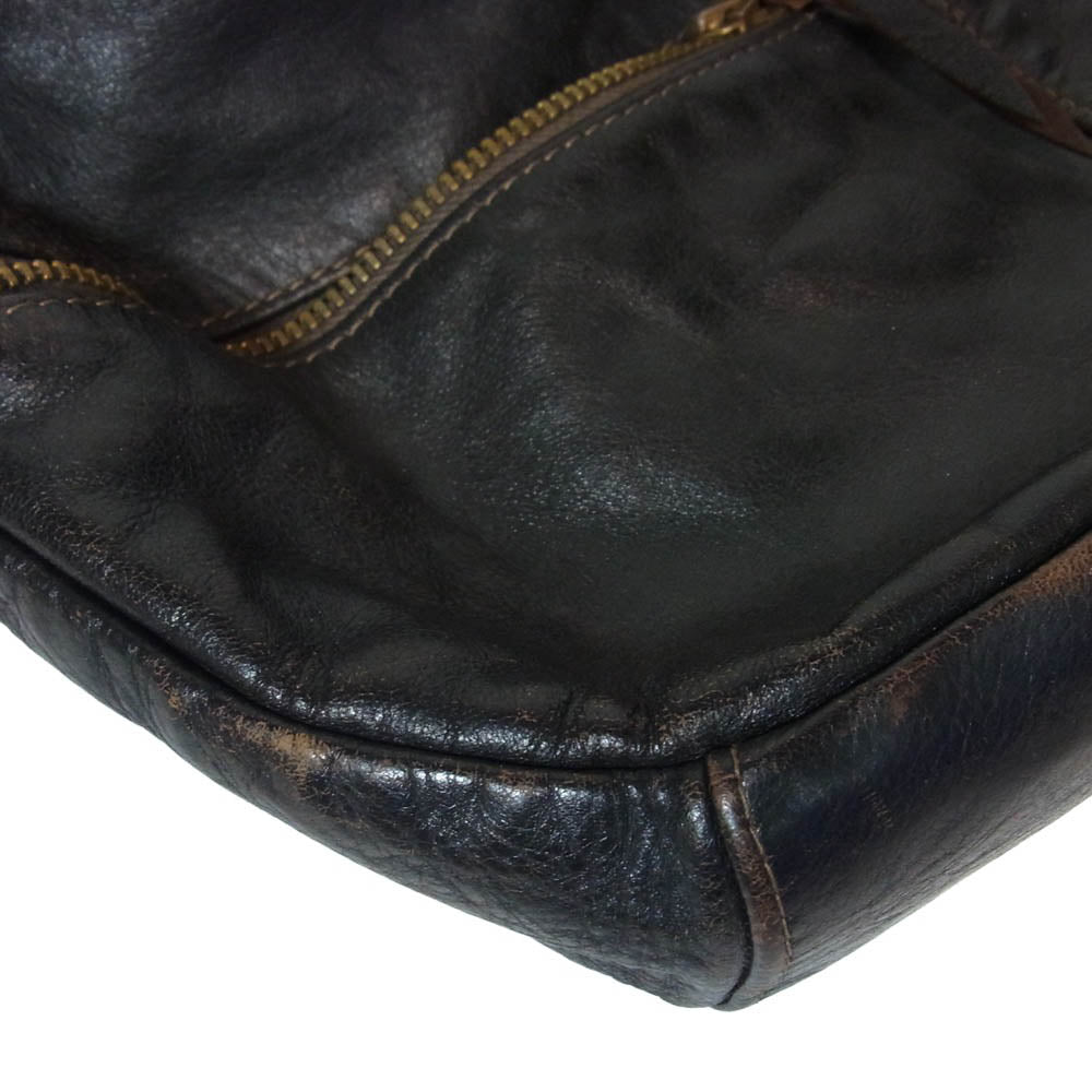 THE FLAT HEAD ザフラットヘッド レザー バッグ ショルダーバッグ ダークブラウン系【中古】