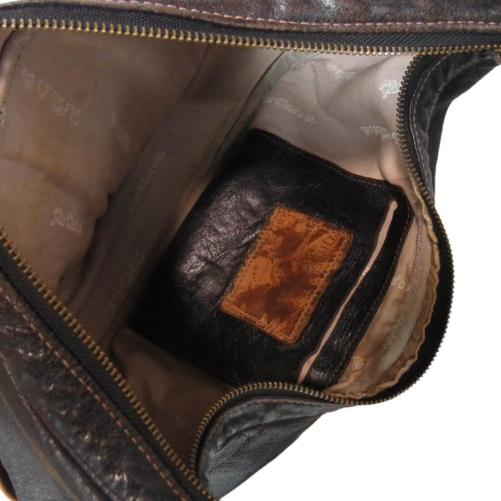THE FLAT HEAD ザフラットヘッド レザー バッグ ショルダーバッグ ダークブラウン系【中古】