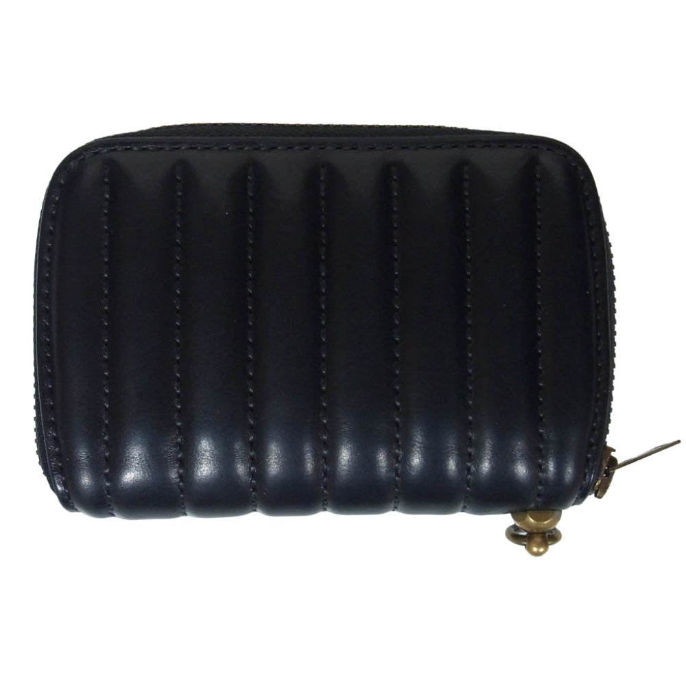 トロフィークロージング キルティングステッチ ラウントジップ レザー ショートウォレット 財布 ブラック系【中古】