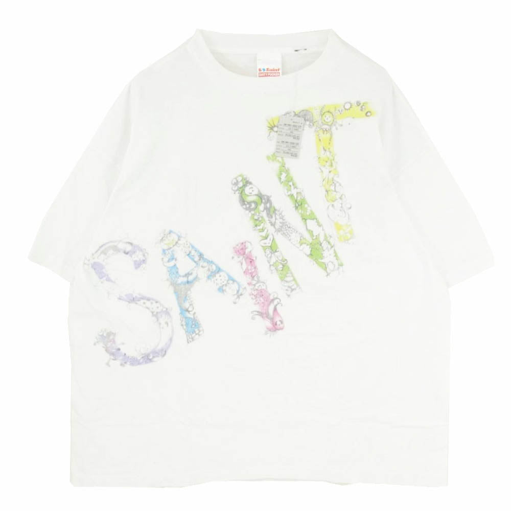 SAINT MICHAEL セントマイケル 26AW SM-MK1-0000-C16 COCO_SS T-SHIRT ココ プリント 半袖 Tシャツ オフホワイト系 XXL【極上美品】【中古】