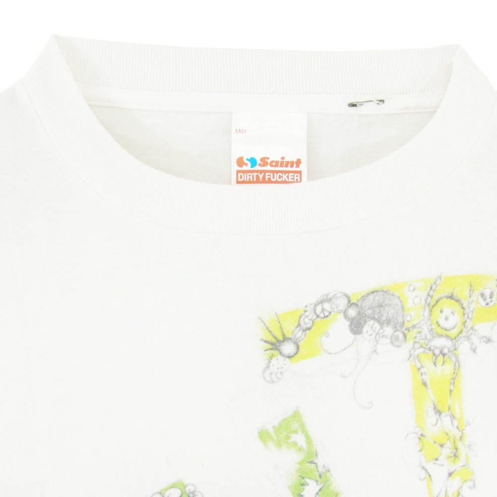 SAINT MICHAEL セントマイケル 26AW SM-MK1-0000-C16 COCO_SS T-SHIRT ココ プリント 半袖 Tシャツ オフホワイト系 XXL【極上美品】【中古】