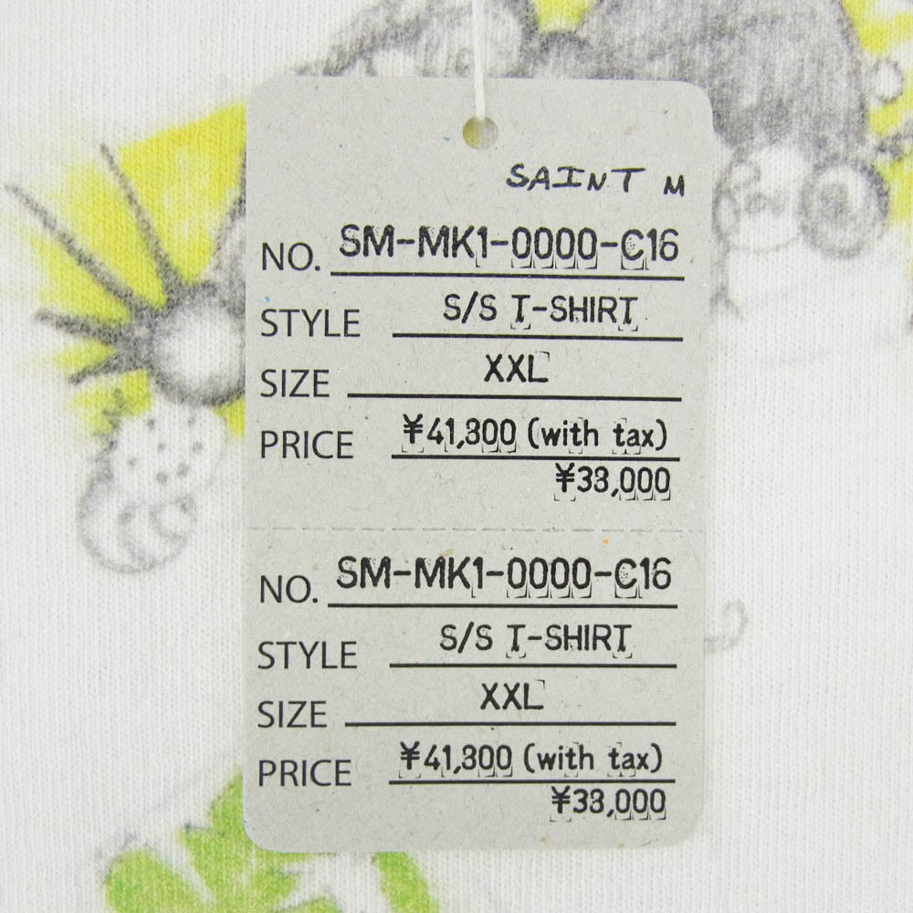 SAINT MICHAEL セントマイケル 26AW SM-MK1-0000-C16 COCO_SS T-SHIRT ココ プリント 半袖 Tシャツ オフホワイト系 XXL【極上美品】【中古】