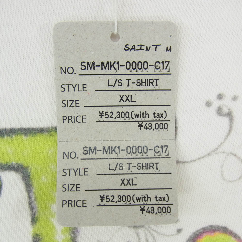 SAINT MICHAEL セントマイケル 26AW SM-MK1-0000-C17 COCO_LS T-SHIRT ココ プリント ロンT 長袖 Tシャツ オフホワイト系 XXL【極上美品】【中古】