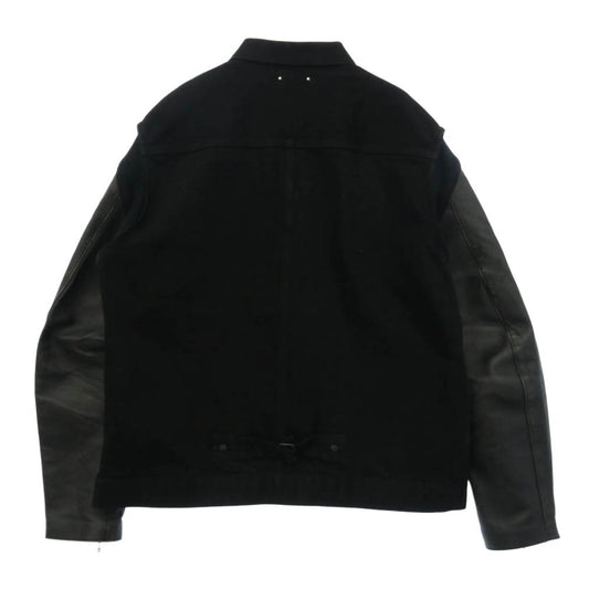 UNDERCOVER アンダーカバー MINEDENIM マインデニム 24AW UC2D9208 x MINEDENIM マインデニム Leather Sleeve Denim Jacket レザースリーブ デニムジャケット ブラック系 3【中古】