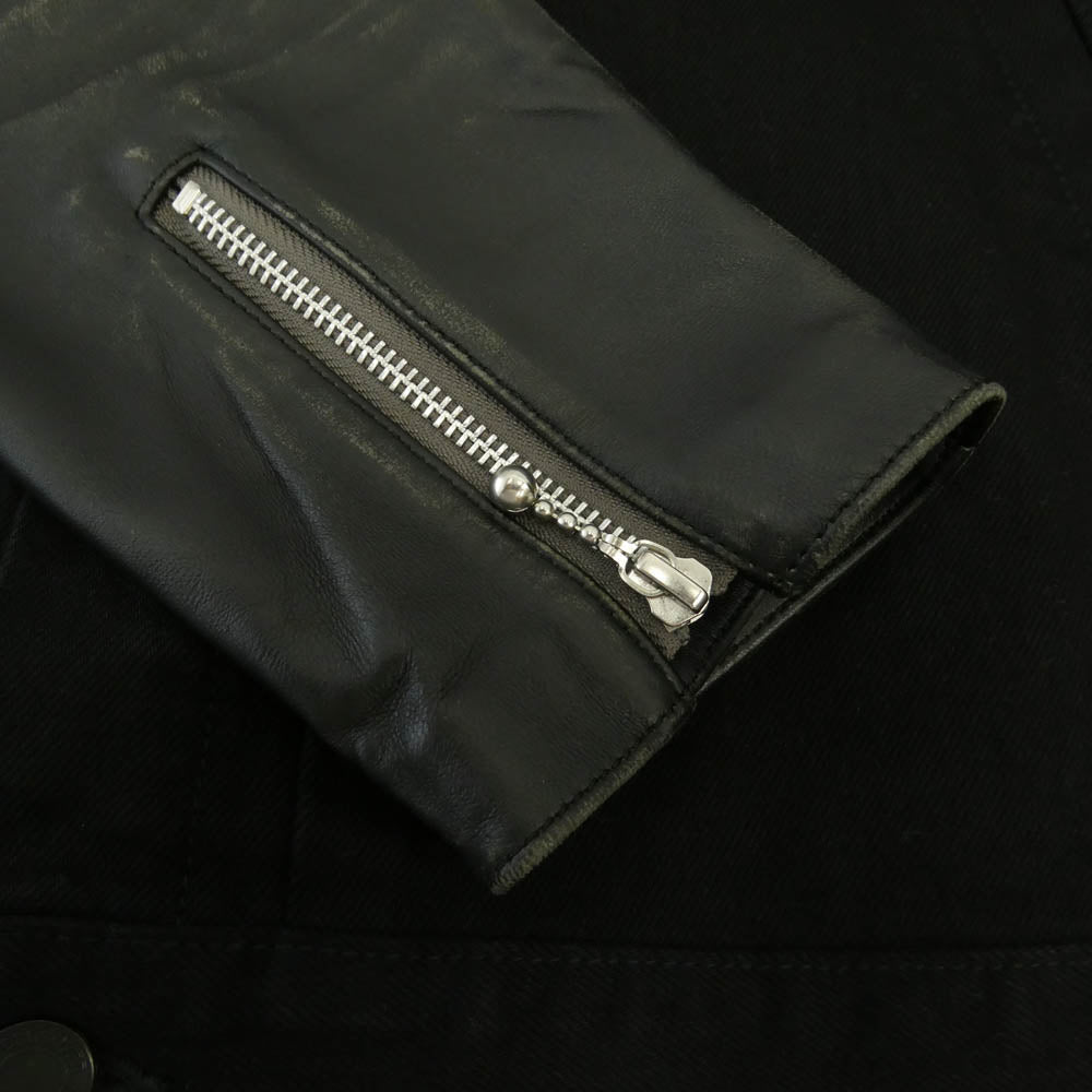 UNDERCOVER アンダーカバー MINEDENIM マインデニム 24AW UC2D9208 x MINEDENIM マインデニム Leather Sleeve Denim Jacket レザースリーブ デニムジャケット ブラック系 3【中古】