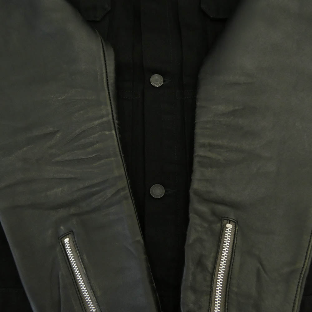 UNDERCOVER アンダーカバー MINEDENIM マインデニム 24AW UC2D9208 x MINEDENIM マインデニム Leather Sleeve Denim Jacket レザースリーブ デニムジャケット ブラック系 3【中古】