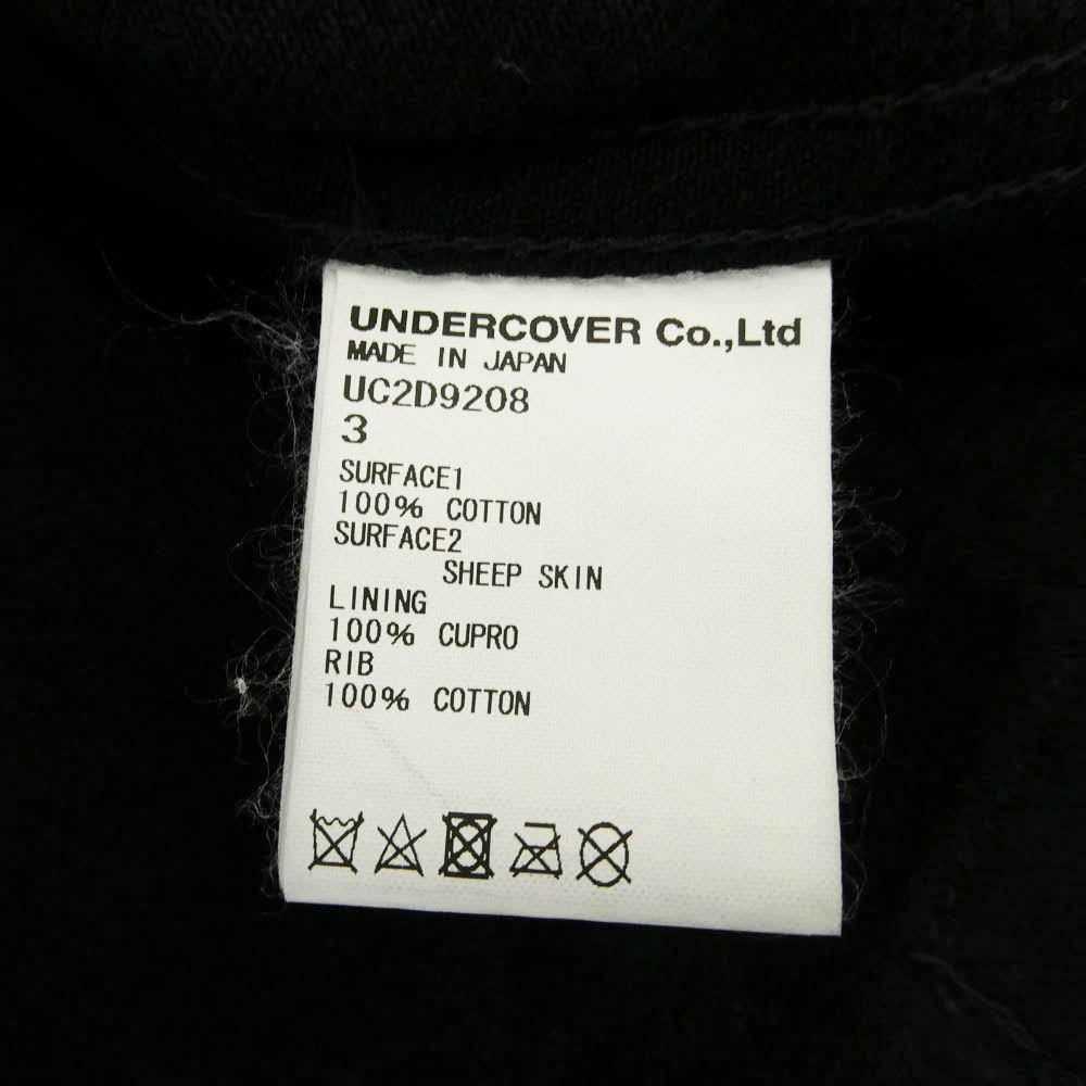 UNDERCOVER アンダーカバー MINEDENIM マインデニム 24AW UC2D9208 x MINEDENIM マインデニム Leather Sleeve Denim Jacket レザースリーブ デニムジャケット ブラック系 3【中古】