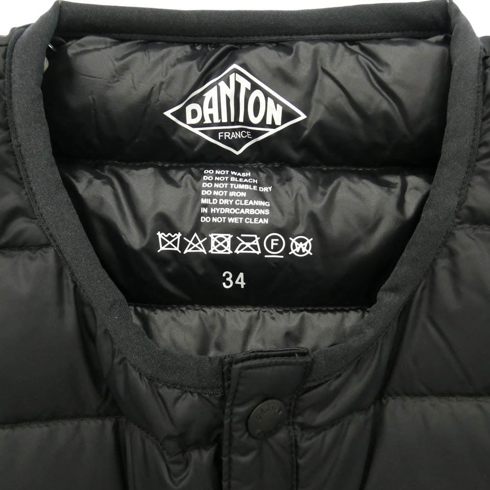 Danton ダントン 20A-KW-001 ラウンドネック インナーダウンジャケット ブラック系 34【新古品】【未使用】【中古】