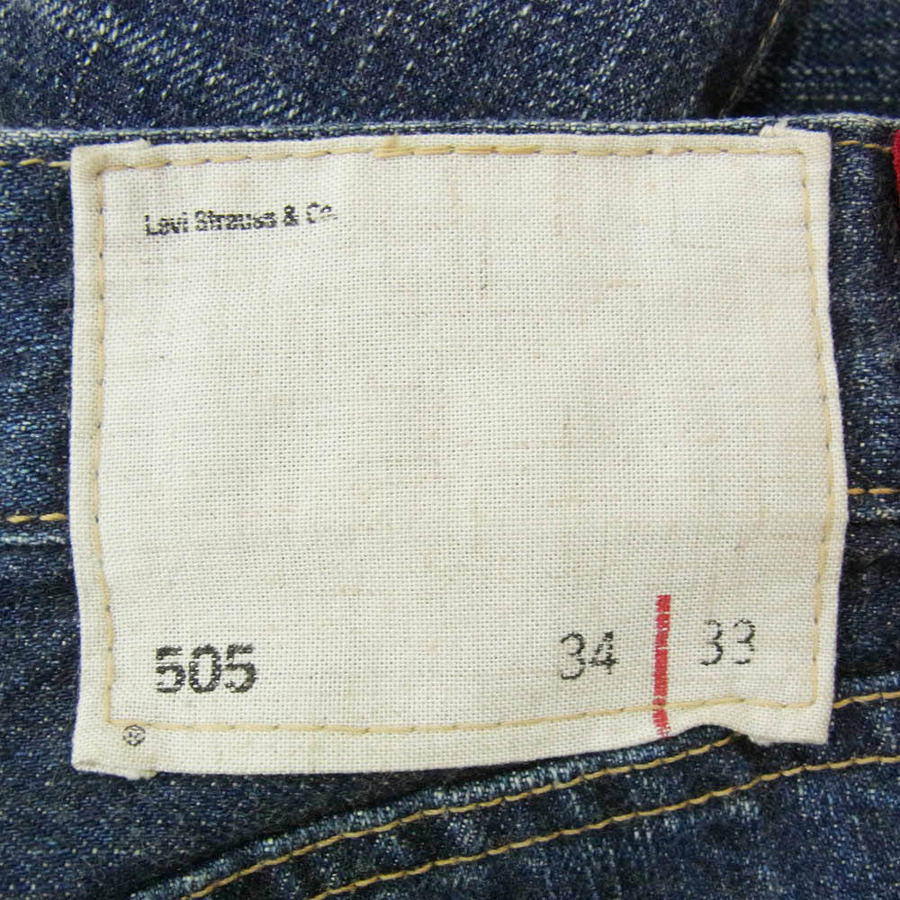 Levi's リーバイス 日本製 ボタン裏J38 505 デニムパンツ インディゴブルー系 34【中古】