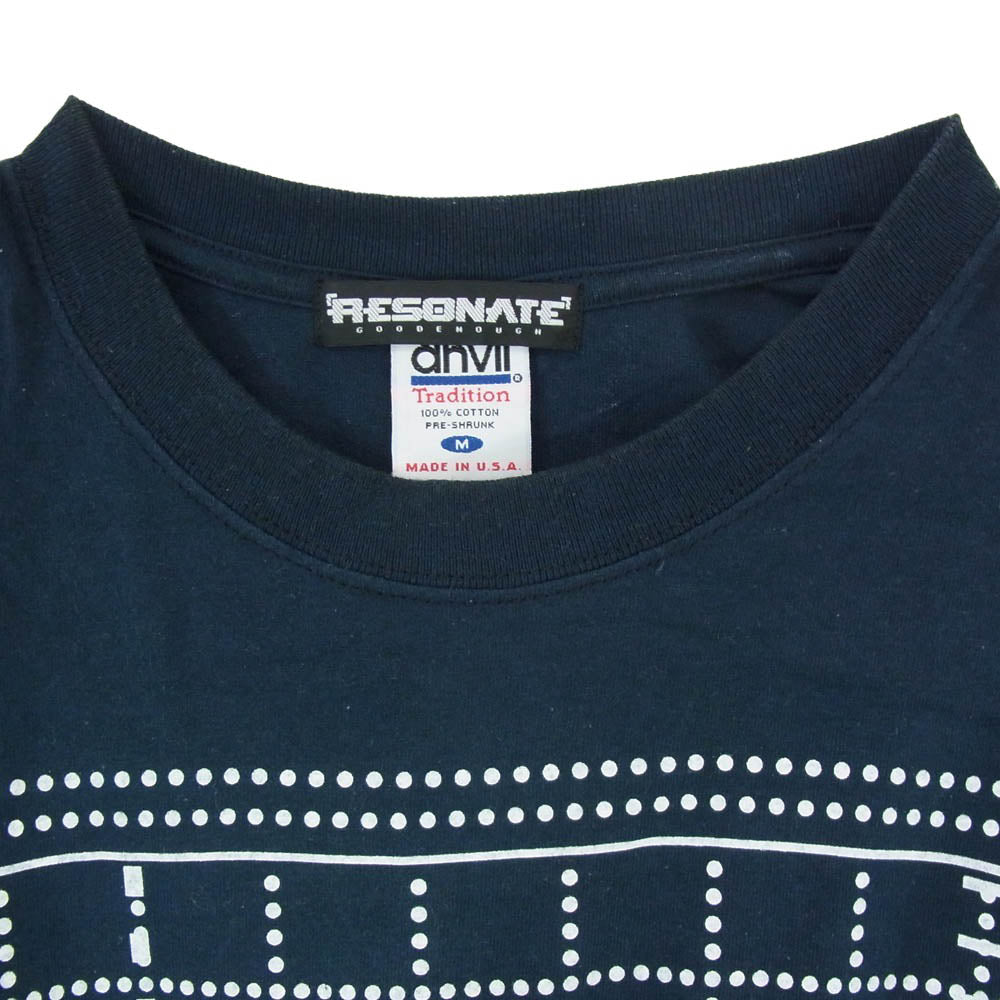 GOODENOUGH グッドイナフ NIKE ナイキ resonate anvilボディ USA製 グラフプリント 半袖Tシャツ ネイビー系 M【中古】