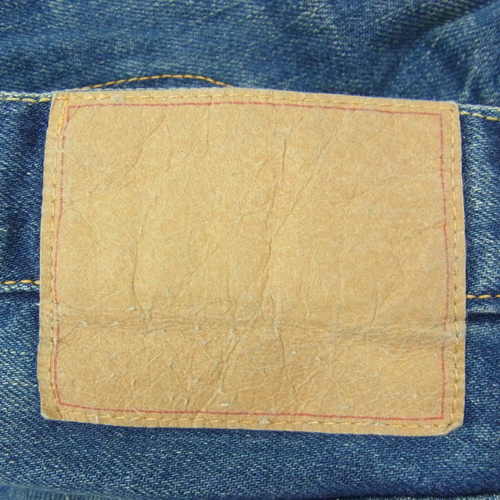 SOPHNET. ソフネット SOPH-123091 SLIM-STRAIGHT STRETCH DENIM JEANS PATCHED DAMAGE ダメージ&リペア加工 シンチバック スリムストレート ストレッチ ジーンズ デニムパンツ インディゴブルー系 M【中古】