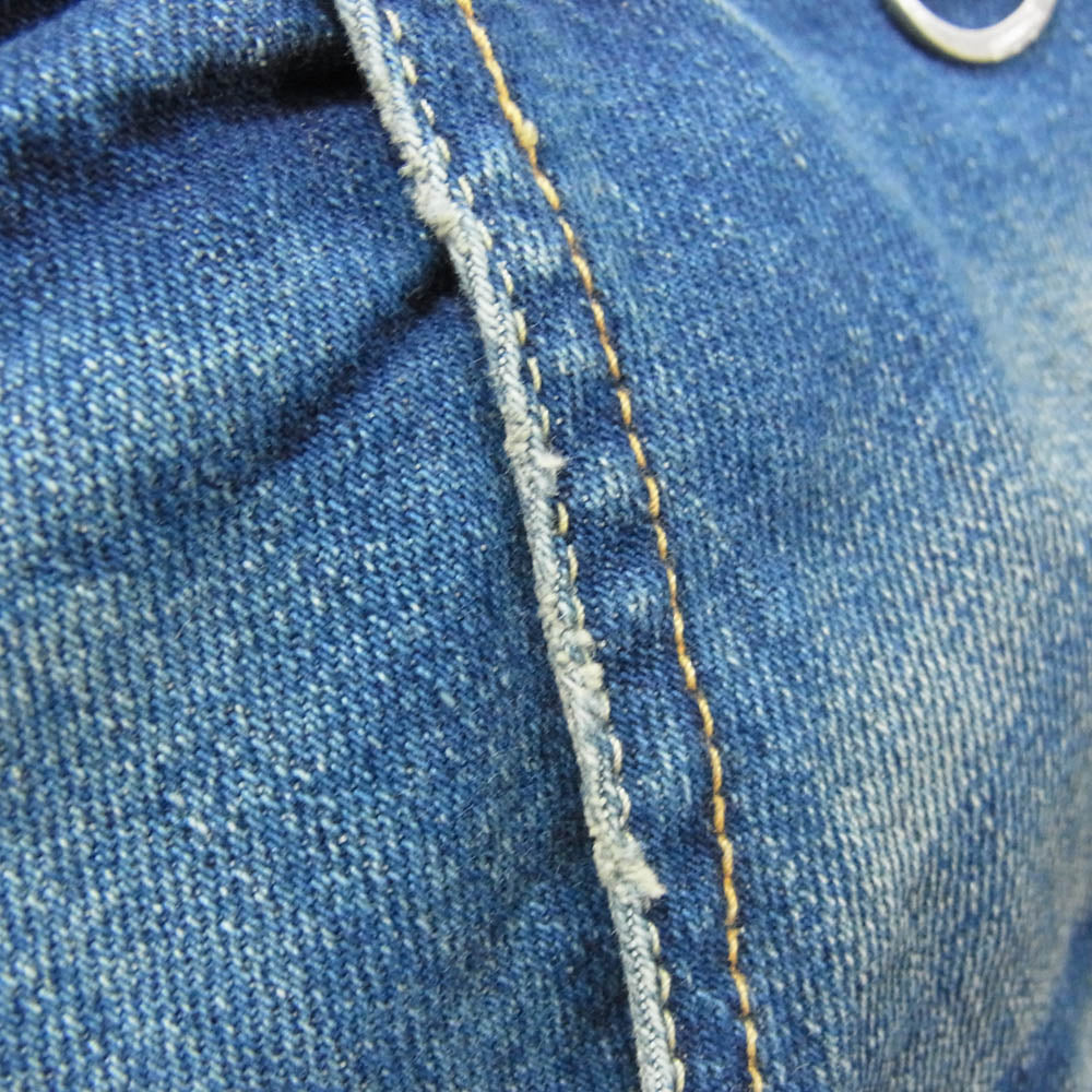 SOPHNET. ソフネット SOPH-123091 SLIM-STRAIGHT STRETCH DENIM JEANS PATCHED DAMAGE ダメージ&リペア加工 シンチバック スリムストレート ストレッチ ジーンズ デニムパンツ インディゴブルー系 M【中古】