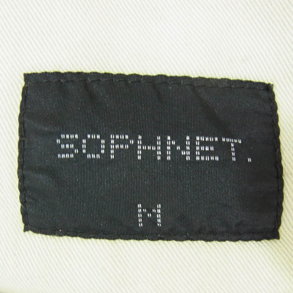 SOPHNET. ソフネット SOPH-123091 SLIM-STRAIGHT STRETCH DENIM JEANS PATCHED DAMAGE ダメージ&リペア加工 シンチバック スリムストレート ストレッチ ジーンズ デニムパンツ インディゴブルー系 M【中古】