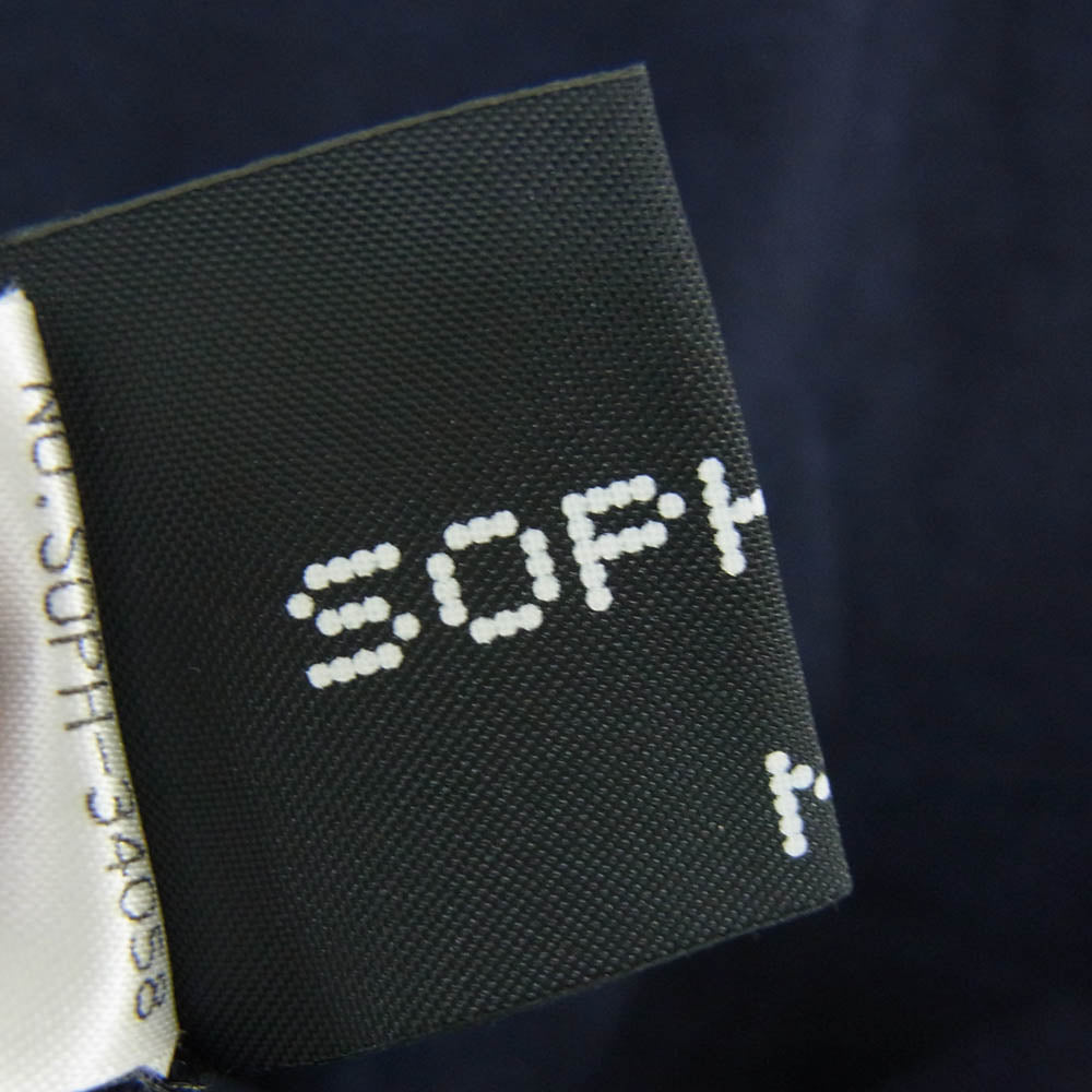 SOPHNET. ソフネット SOPH-34058 袖スパイダーチェック クルーネック ハイゲージウール ニット ネイビー系 M【美品】【中古】