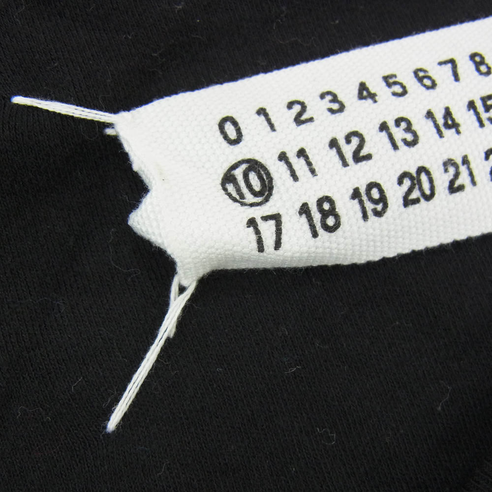 MAISON MARTIN MARGIELA メゾンマルタンマルジェラ 10ライン ここのえタグ 00s アーカイブ 4ステッチ 四つタグ フロント刺繍 クルーネック 半袖Tシャツ ブラック系 M【中古】