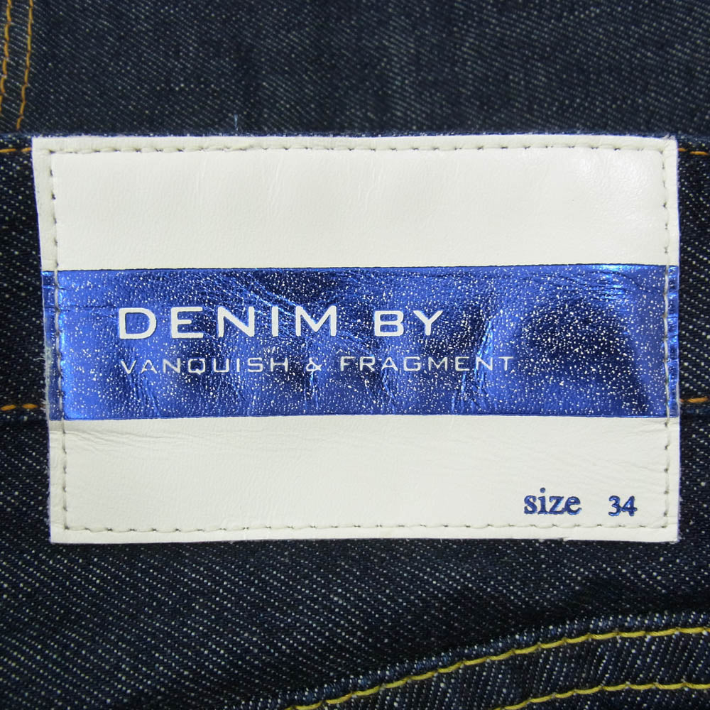 デニムバイヴァンキッシュアンドフラグメント FRAGMENT DESIGN フラグメントデザイン 105-123-2014-002 Indigo Selvedge Denim Jeans サイドラインストーン セルビッジ デニム パンツ インディゴブルー系 34【中古】