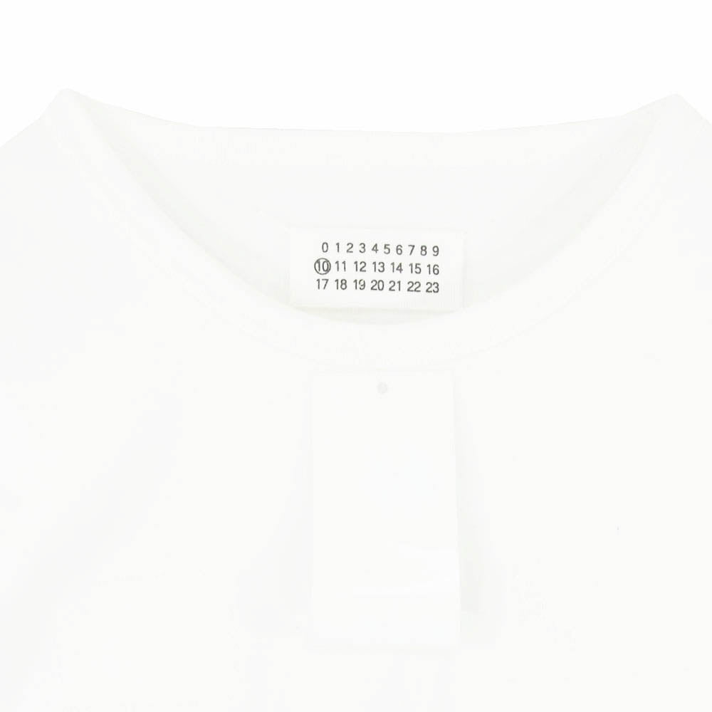 MAISON MARTIN MARGIELA メゾンマルタンマルジェラ 10ライン ここのえタグ 00s アーカイブ 4ステッチ 四つタグ フロント刺繍 クルーネック 半袖Tシャツ ホワイト系 S【極上美品】【中古】